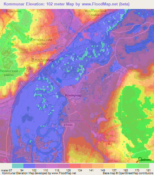 Kommunar,Russia Elevation Map