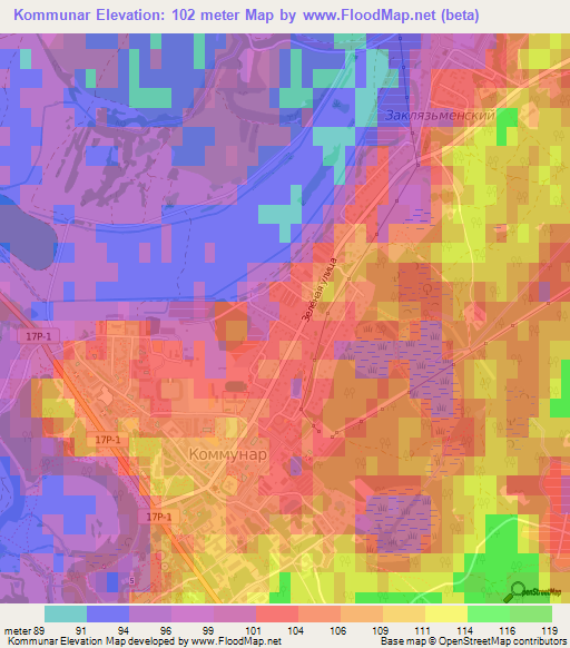 Kommunar,Russia Elevation Map