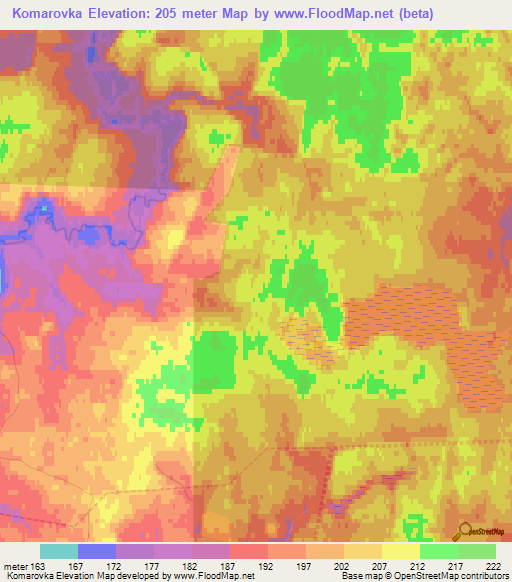 Komarovka,Russia Elevation Map