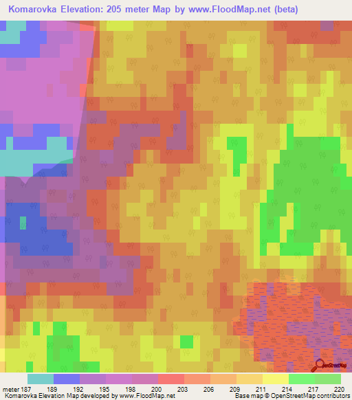 Komarovka,Russia Elevation Map