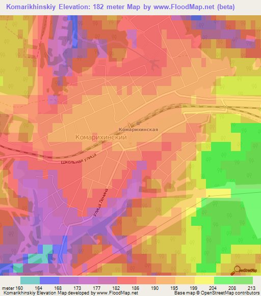 Komarikhinskiy,Russia Elevation Map