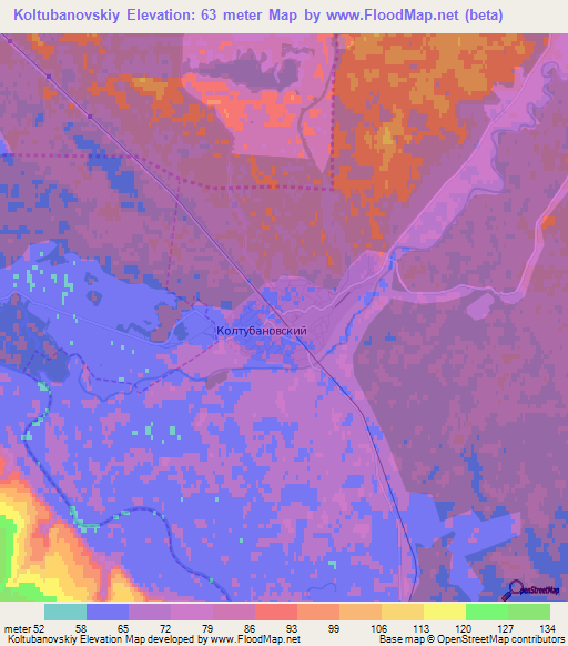 Koltubanovskiy,Russia Elevation Map