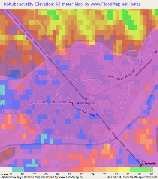 Koltubanovskiy,Russia Elevation Map
