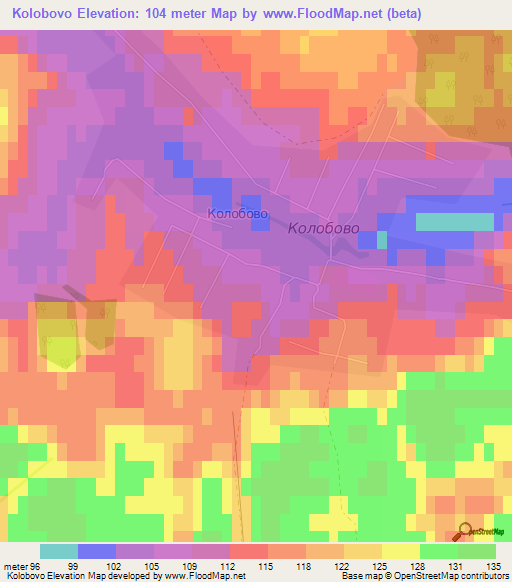 Kolobovo,Russia Elevation Map