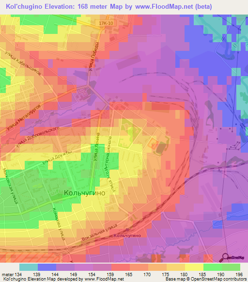 Kol'chugino,Russia Elevation Map