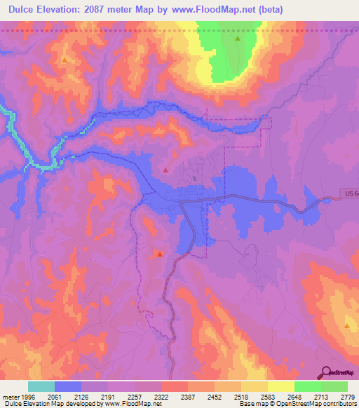 Dulce,US Elevation Map