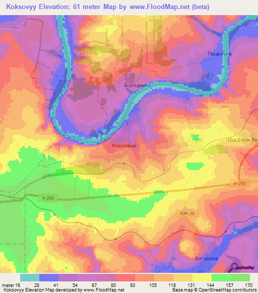 Koksovyy,Russia Elevation Map