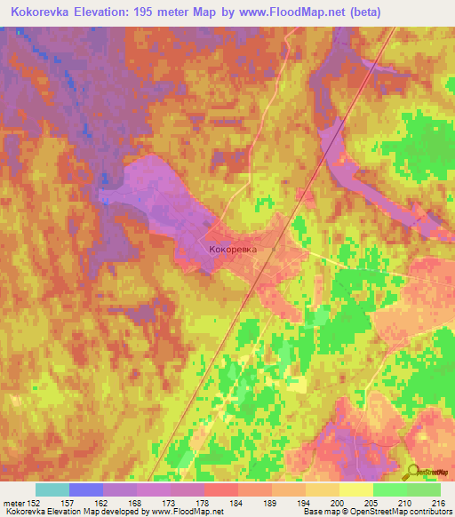 Kokorevka,Russia Elevation Map