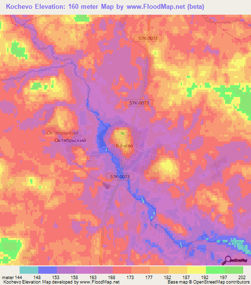 Kochevo,Russia Elevation Map