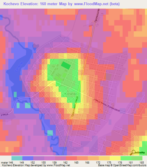 Kochevo,Russia Elevation Map