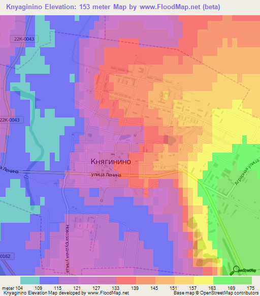 Knyaginino,Russia Elevation Map