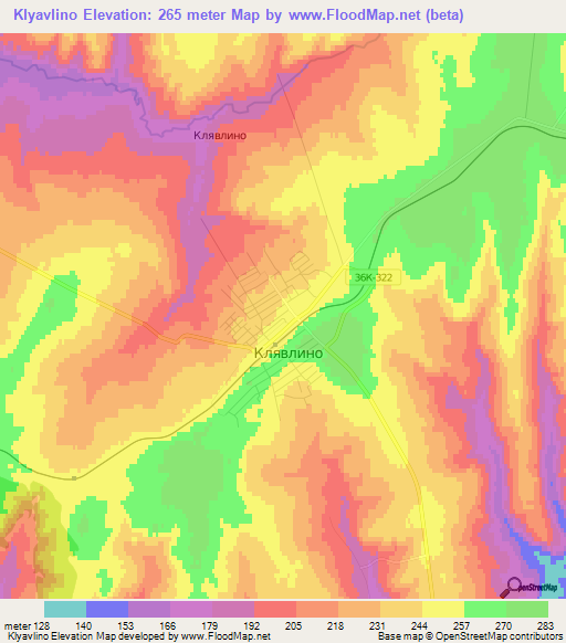 Klyavlino,Russia Elevation Map