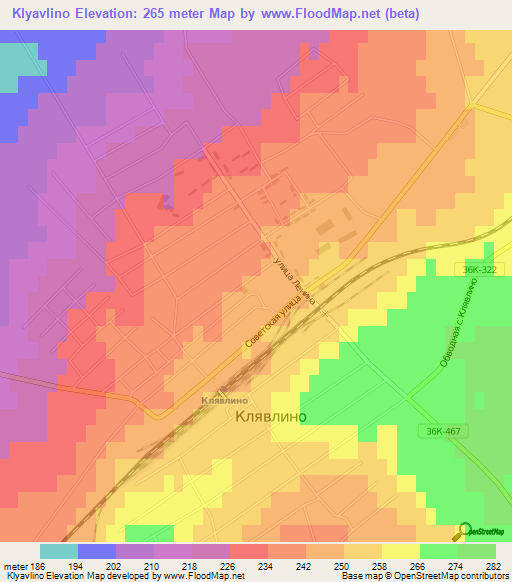 Klyavlino,Russia Elevation Map