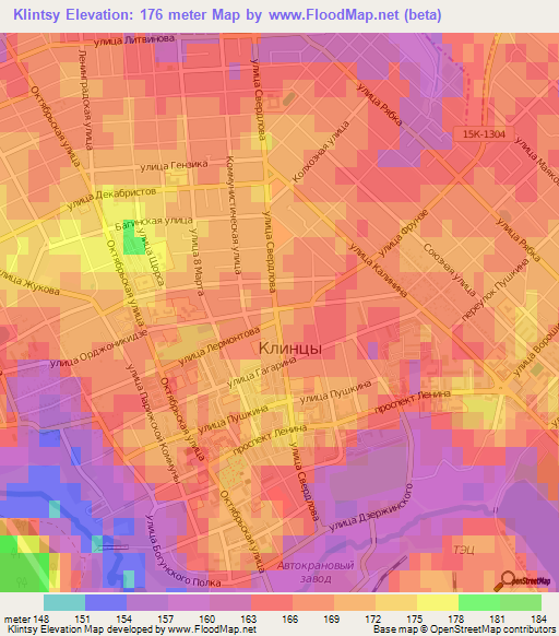 Klintsy,Russia Elevation Map