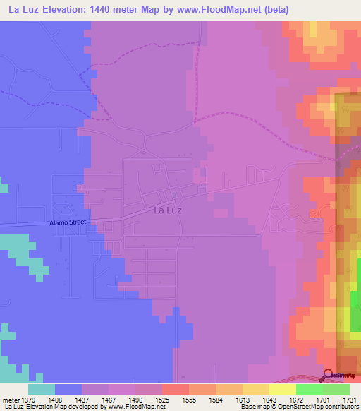 La Luz,US Elevation Map