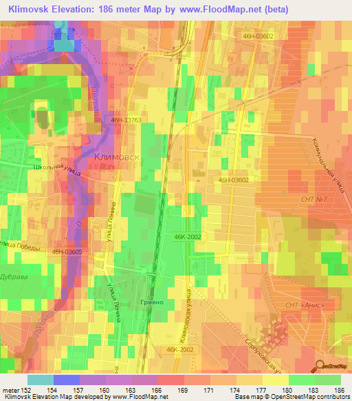 Klimovsk,Russia Elevation Map