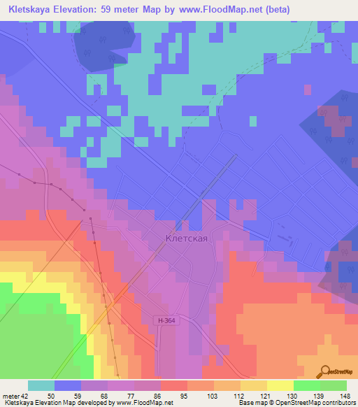 Kletskaya,Russia Elevation Map