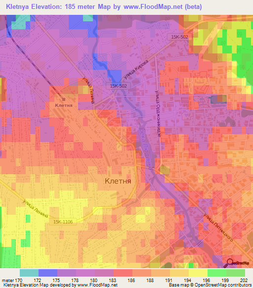 Kletnya,Russia Elevation Map