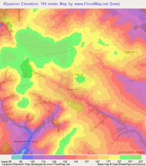 Kiyasovo,Russia Elevation Map