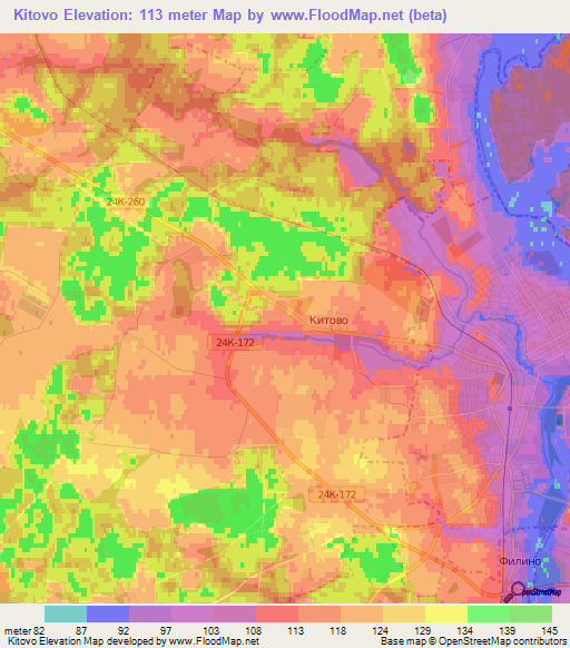 Kitovo,Russia Elevation Map