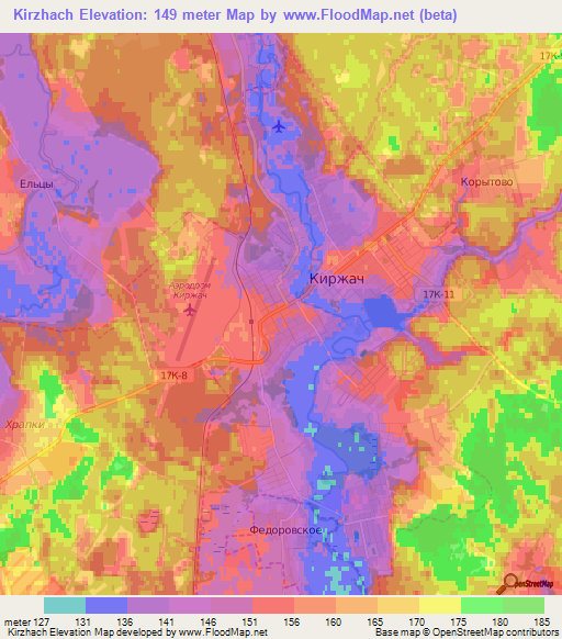 Kirzhach,Russia Elevation Map