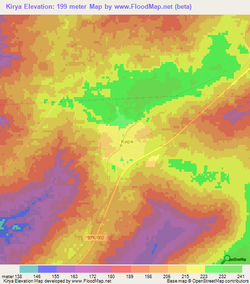 Kirya,Russia Elevation Map