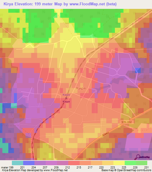 Kirya,Russia Elevation Map