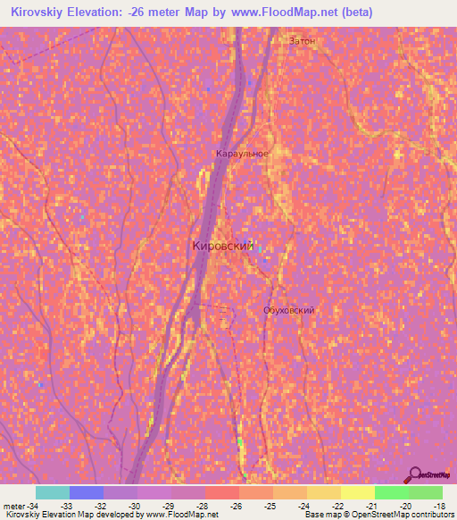 Kirovskiy,Russia Elevation Map