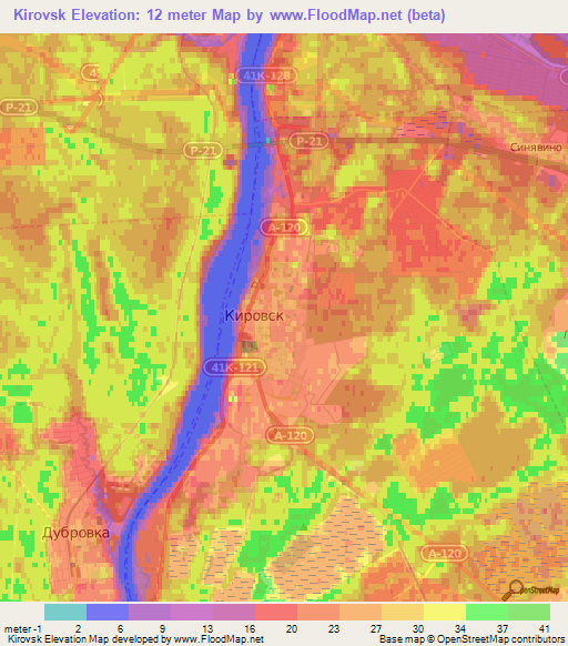 Kirovsk,Russia Elevation Map