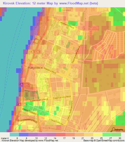 Kirovsk,Russia Elevation Map