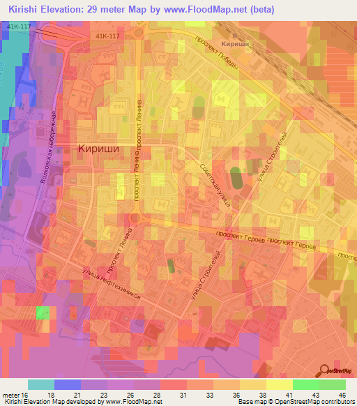 Kirishi,Russia Elevation Map