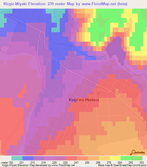 Kirgiz-Miyaki,Russia Elevation Map