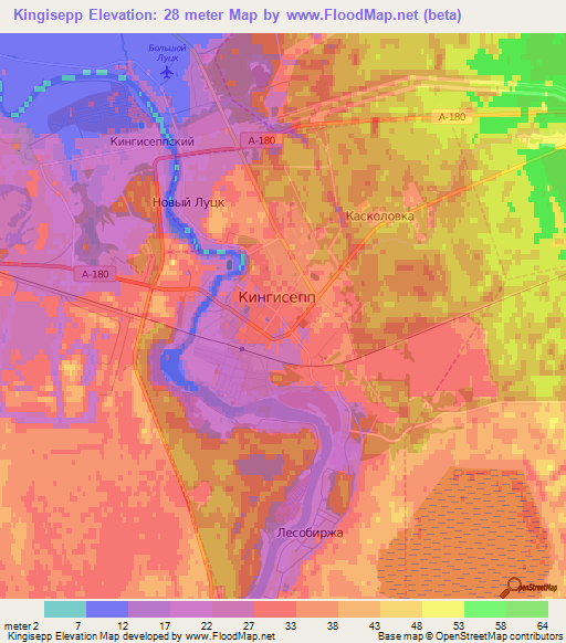 Kingisepp,Russia Elevation Map