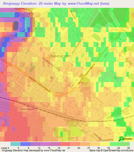 Kingisepp,Russia Elevation Map