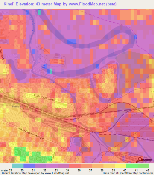 Kinel',Russia Elevation Map