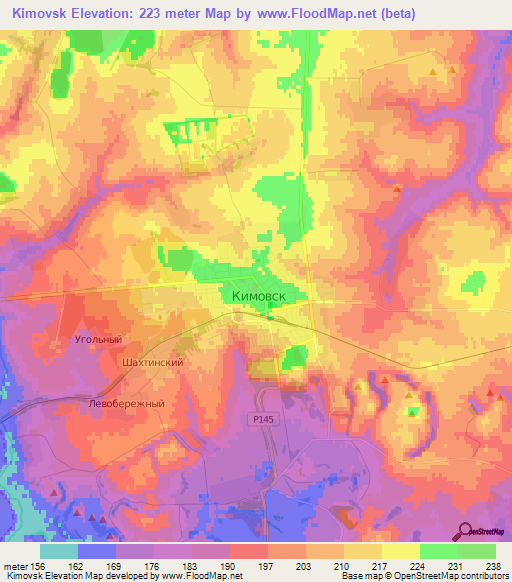 Kimovsk,Russia Elevation Map