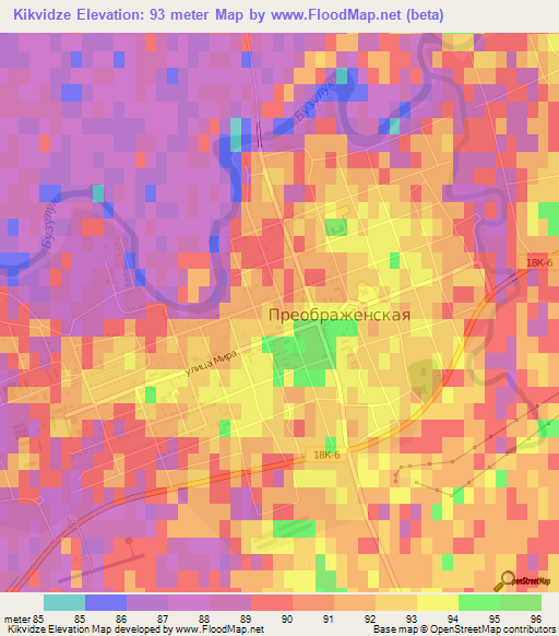 Kikvidze,Russia Elevation Map