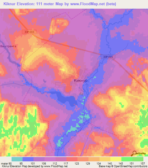 Kiknur,Russia Elevation Map