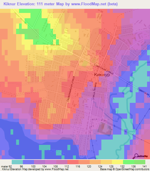 Kiknur,Russia Elevation Map