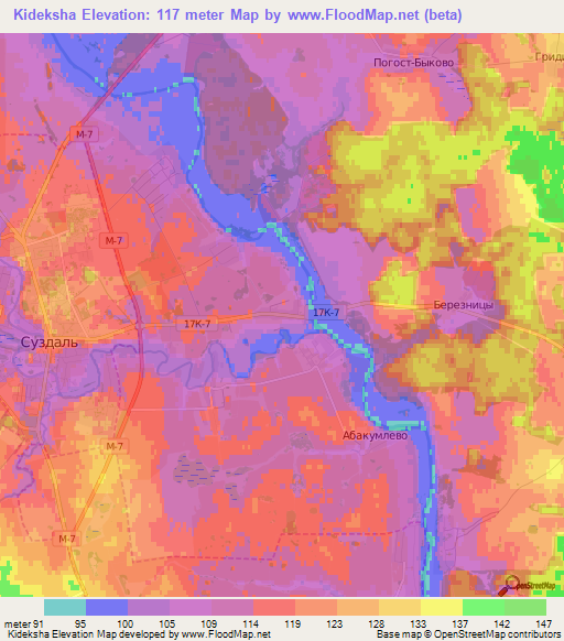 Kideksha,Russia Elevation Map