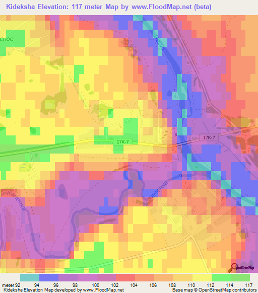 Kideksha,Russia Elevation Map