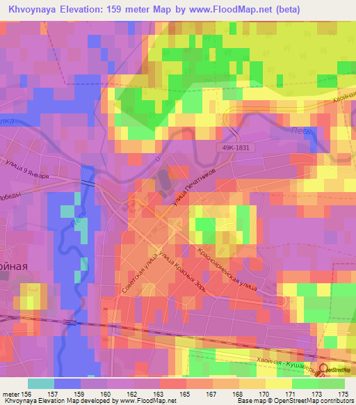 Khvoynaya,Russia Elevation Map