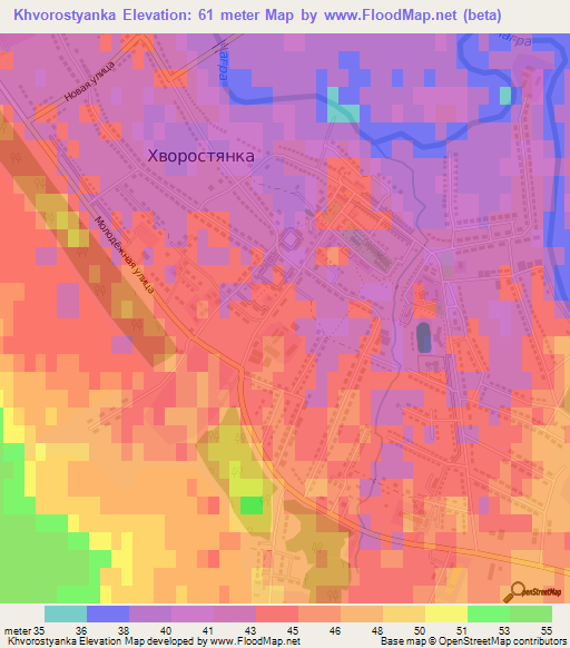 Khvorostyanka,Russia Elevation Map