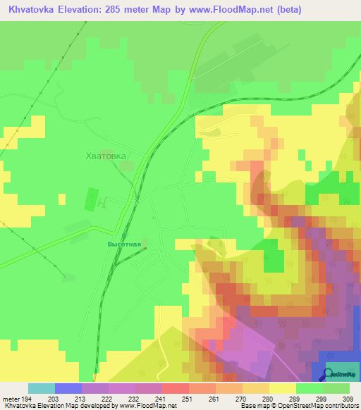 Khvatovka,Russia Elevation Map