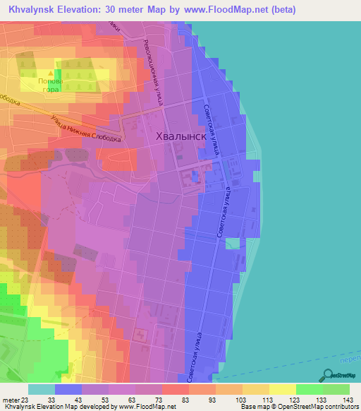 Khvalynsk,Russia Elevation Map