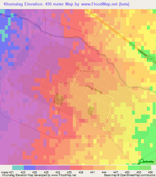 Khumalag,Russia Elevation Map