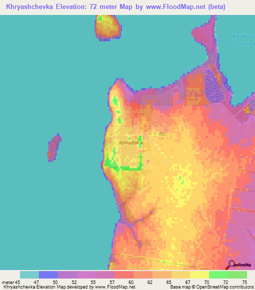 Khryashchevka,Russia Elevation Map