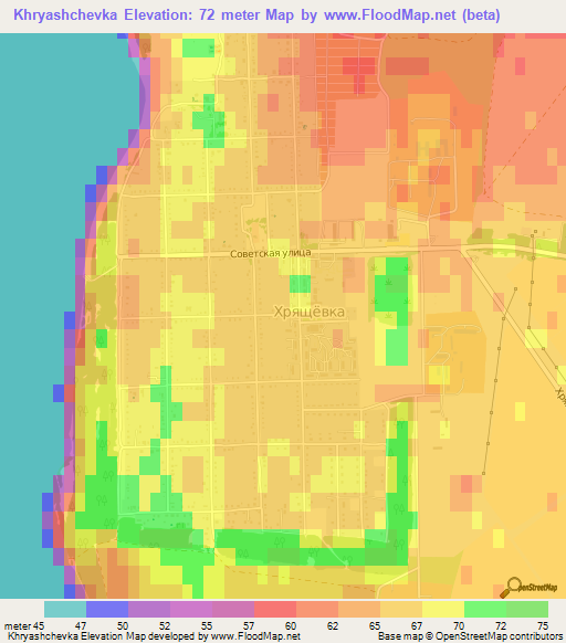 Khryashchevka,Russia Elevation Map