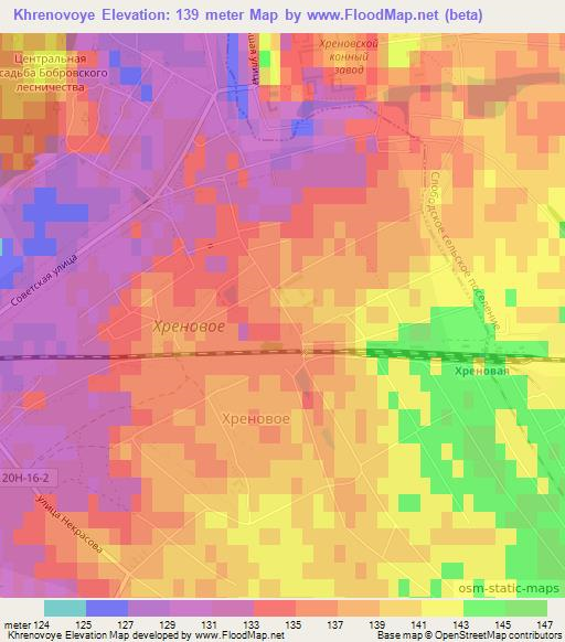 Khrenovoye,Russia Elevation Map