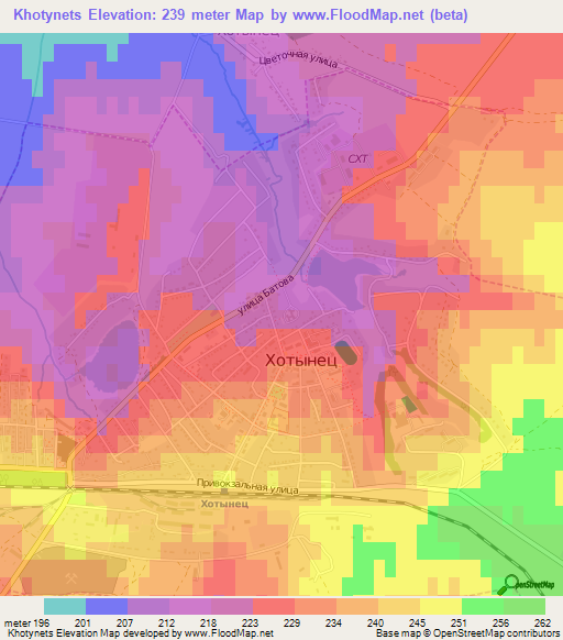 Khotynets,Russia Elevation Map